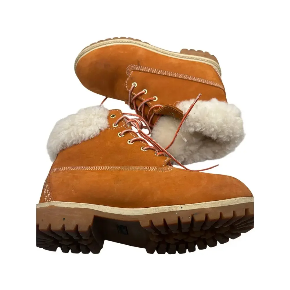 Life Outdoors Brown Leather Faux Fur Lace Up Winter Boots Women’s 7.5 Winter